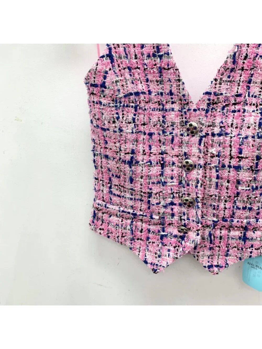 Chanel 2023 Pink Cotton Tweed Halter Top